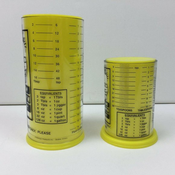Vintage Alton Brown Gear Good Eats Yellow Measure-All Adjustable Measuring Cups - Picture 7 of 12